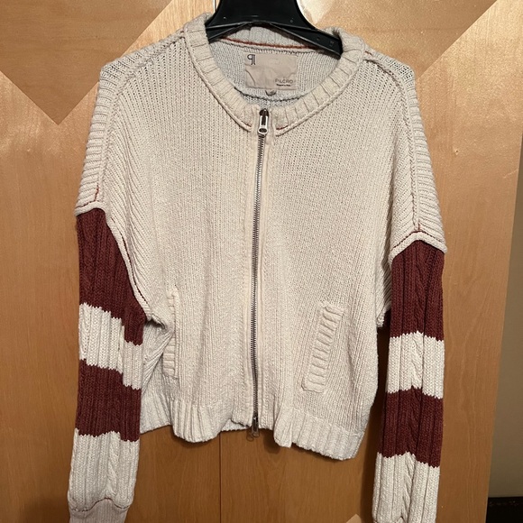 Anthropologie Cream and Brown Tiger Cardigan - Picture 3 of 4